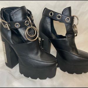 Current Mood Barcode Platform Heels